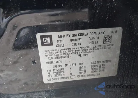 2017 Buick Encore Preferred z USA, uszkodzony, nr VIN KL4CJASB5HB043015